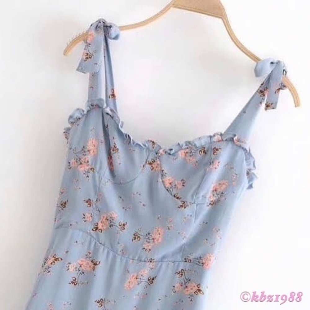 REFORMATION Nikita Blue Midi Dress Avignon Floral - Picture 6 of 16